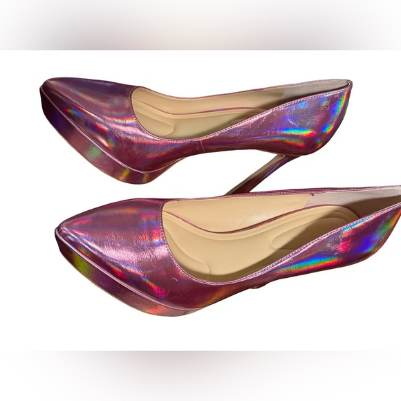 Jessica Simpson NWT Sz 9.5 Stunning Pink Iridescent Platform Stiletto Heels SH77 - Picture 9 of 13